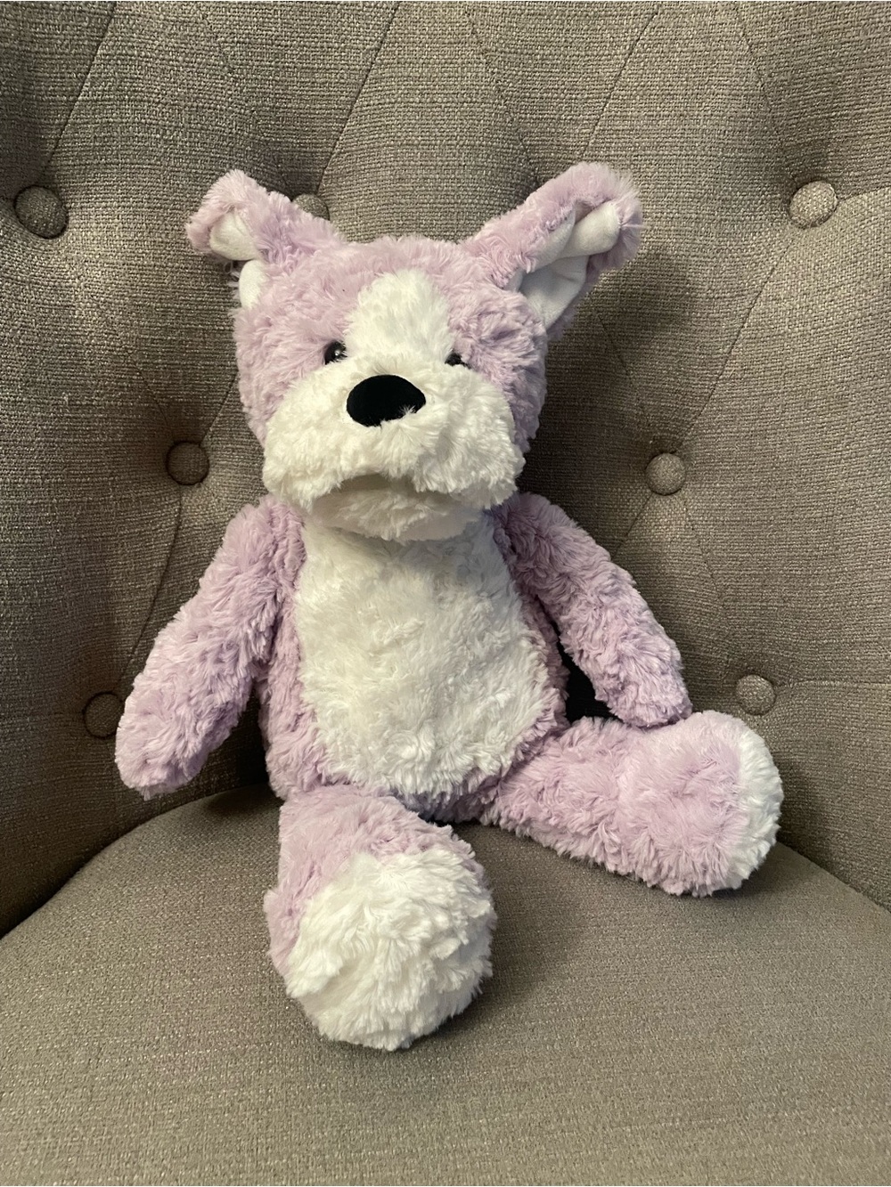 Manhattan Toy Best Friends Fritz Bulldog, lavender & white, super soft, 16”